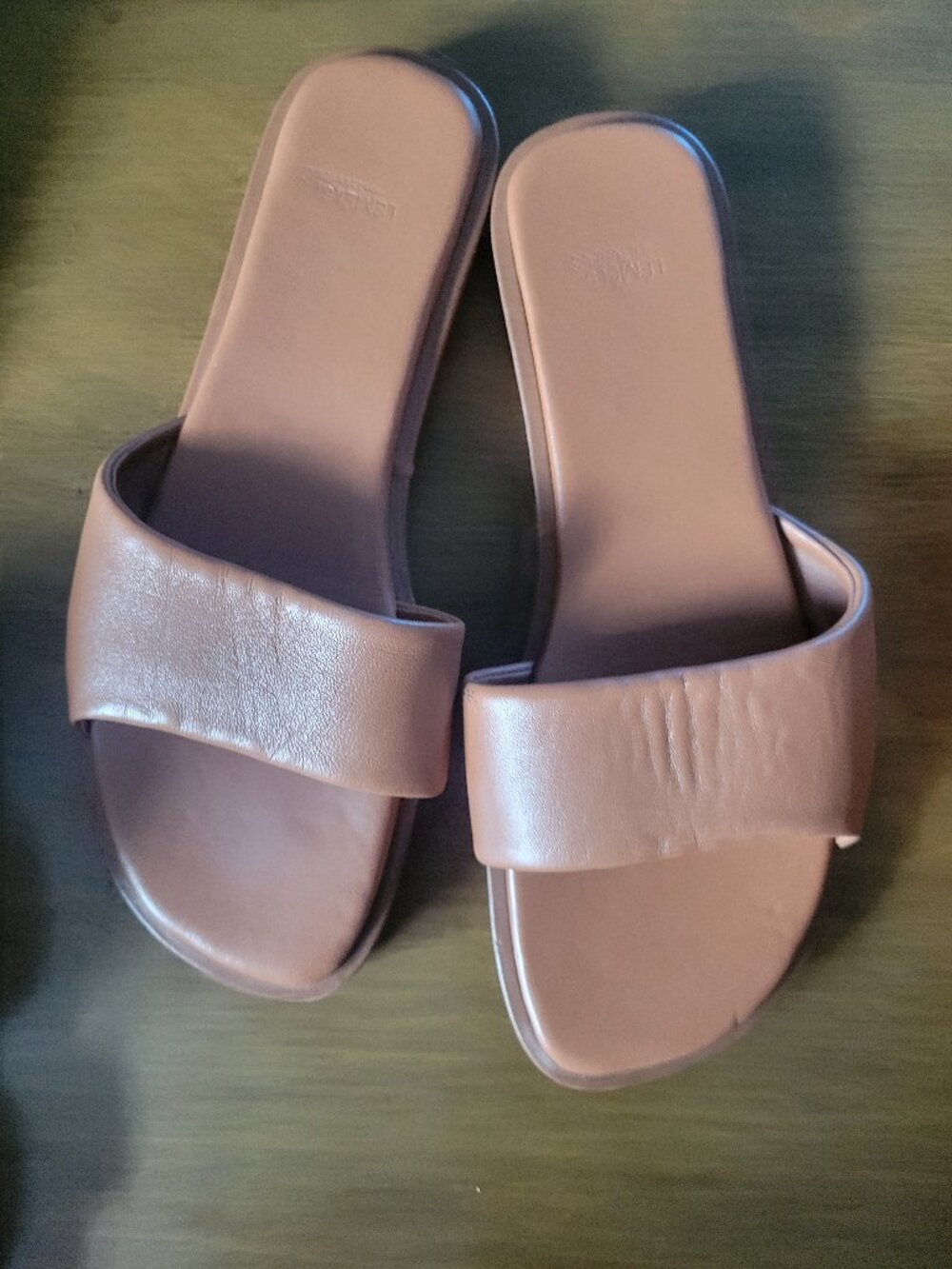LÉMÉLS LM02 Leather Slides in Soft Brown - Size 39.5
